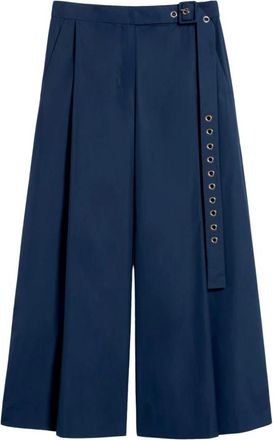 Max Mara Dames, Broeken, Blauw, Maat: XS Katoen