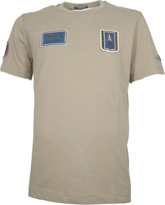 Aeronautica Driekleurige pijlen korte mouw t-shirt beige - Heren - T-shirts - Beige - 4XL - Tops