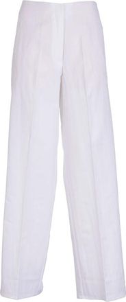 Forte_Forte Rechte Pijpen Broek - Dames - Wijde Broeken - Wit - XS - Katoen - Broeken