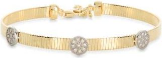 Meshmerise Diamond Circle Ribbed Chain Bracelet in Yellow Gold at Nordstrom Rack
