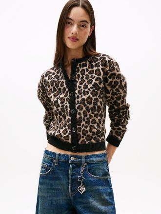 Tommy Jeans Strickjacke »TJW LEOPARD CARDIGAN« mit Leo Strickmuster