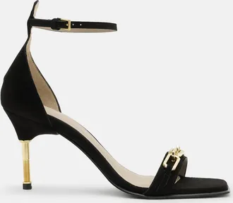 AllSaints Bridget Leather Chain Heel Sandal