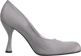 Dolce & Gabbana Grijze Su&egrave;de Hoge Hakken met Logo - Dames - Pumps - Grijs - 40 EU - Su&egrave;de - Schoenen