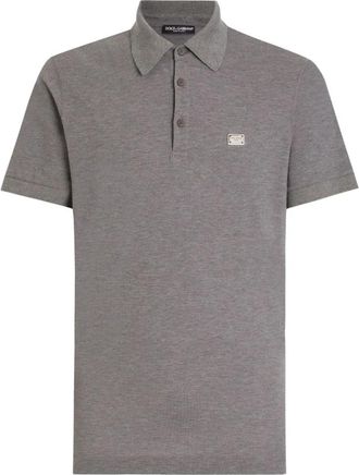 Dolce & Gabbana Grijze Polo Shirt Stijlvol - Heren - Polos - Grijs - L - Katoen - Tops