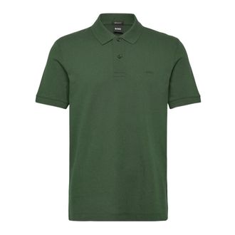 HUGO BOSS Hugo, Polo Shirts, male, Green, Size: 2XL Cotton Polo Shirt with Logo