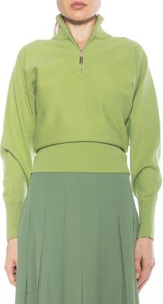 Alexia Admor Niko Quarter Zip Sweater in Sage at Nordstrom Rack, Size X-Small