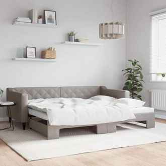 vidaXL Sof&aacute; Cama Nido Tela Gris Taupe 90x200 Cm Vidaxl