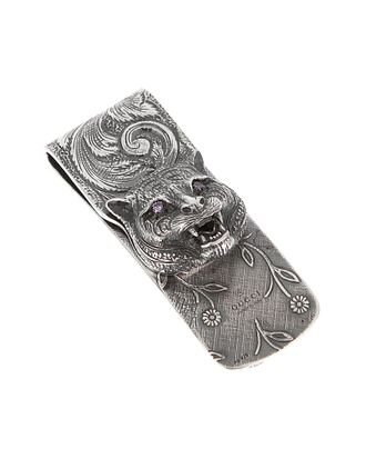 Gucci Silver Feline Purple Zircon Money Clip