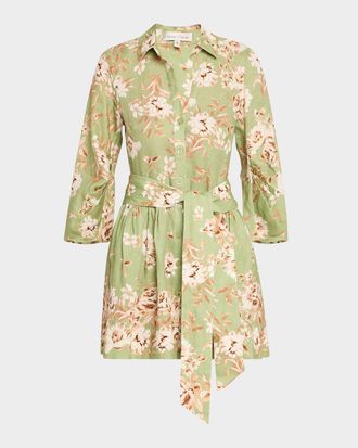 Cara Cara Raya Floral Button-Front Mini Dress