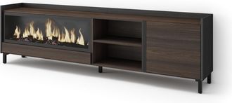 Skraut Home Skraut Home - Mueble Tv, Televisi&oacute;n, Muebles De Sal&oacute;n, Almacenaje, 212x35x61cm, Para Tv Hasta 80, Chimenea El&eacute;ctrica Xxl, Dise&ntilde;o Industrial, Estilo Mo