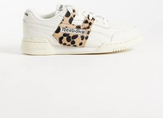 Reebok sneakers da donna bianche con dettaglio stampa leopardata-Bianco