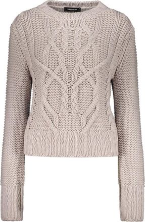 Fabiana Filippi Truien & Vesten, Dames, Grijs, M, Geribbelde Kraag Virgin Wool Trui