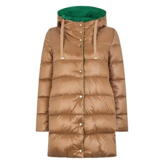 Herno Parkas, female, Brown, Size: S Puffer Jacket with Hood