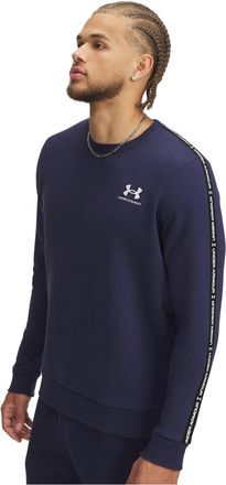 Under Armour Mens Icon Fleece Crew Taping Sweatshirt Navy/White XL