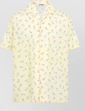 Jil Sander short sleeve shirt floral pattern spread collar