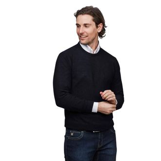 Hansen & Jacob Hansen & Jacob, Truien & Vesten, Heren, Blauw, L, Wol, Merinowollen trui - Marineblauw