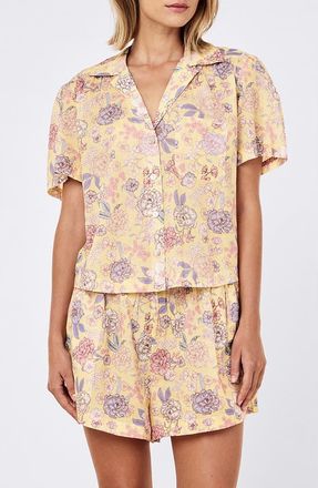 Papinelle Sleepwear Karolina Cotton Voile Short Pajamas in Golden Haze at Nordstrom, Size X-Large