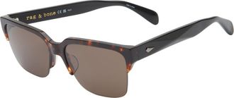 Rag & Bone 58mm Square Half Rim Sunglasses in Havana at Nordstrom Rack