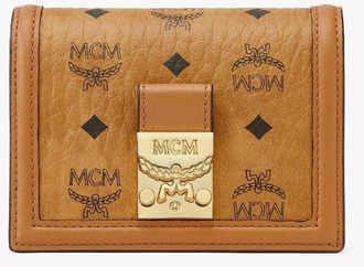 MCM Tracy Logo Buckle Wallet In Visetos