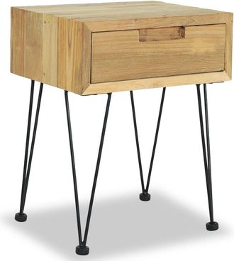 vidaXL Mesita De Noche De Teca Maciza 40x30x50 Cm Vidaxl