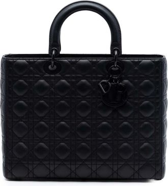 Dior Pre-owned Dior Large Ultra Matte Calfskin Cannage Lady Dior Ladies WOAEOESARL3BX460