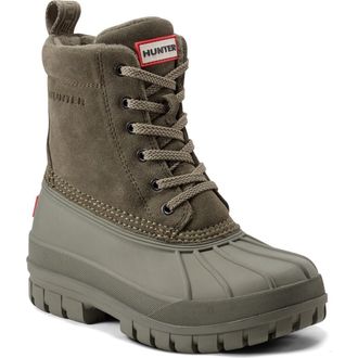 Hunter Sussex Insulated Waterproof Duck Boot in Loch Olive/Loch Olive at Nordstrom Rack, Size 7 M