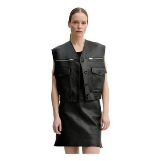 Bally Jassen, Dames, Zwart, L, Katoen, Leren Gilet
