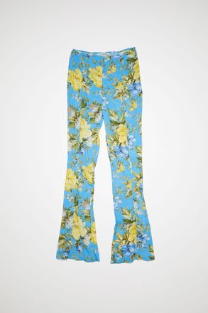Acne Studios FN-WN-TROU000911 Blau Ausgestellte Hose mit Blumenprint