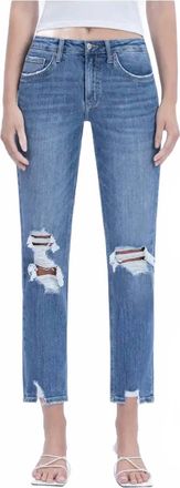 Flying Monkey High Rise Distressed Boyfriend Fit Jeans In Privileged