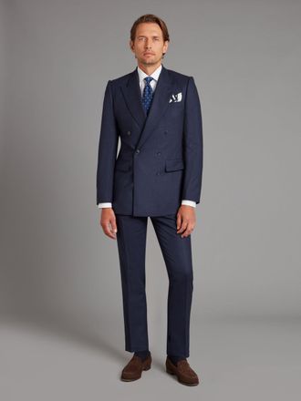 Oliver Brown Clarence Classic Fit Suit - Navy Glen Plaid Wool