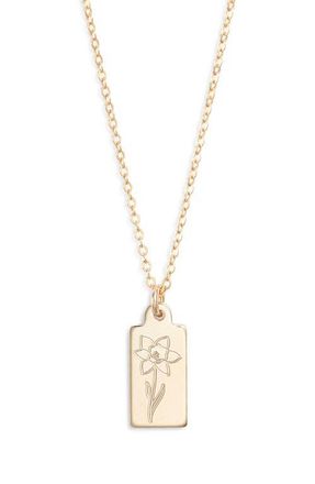 Set & Stones Tawney Birth Flower Pendant Necklace in Gold/march at Nordstrom