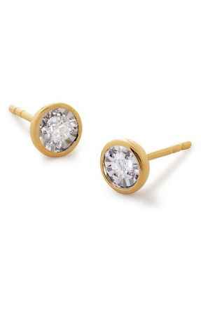 Monica Vinader Essential Lab-Grown Diamond Solitaire Stud Earrings in 18K Gold Vermeil at Nordstrom