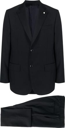 Luigi Bianchi Mantova Single-Breasted Suit - Heren - Business pakken - Blauw - 3XL - Wol - Kostuums