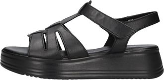 Gabor 742 Platform Sandal - Dames - Sandalen - Zwart - 39 EU - Leer - Schoenen