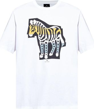 Paul Smith Zebra Print Cotton T Shirt