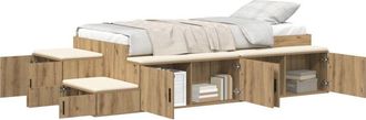 vidaXL Cama Con Almacenamiento Roble Artisan 244 X 127 X 53.5 Cm Vidaxl