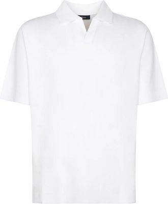 Herno Gebreid katoenen poloshirt - Heren - Polos - Wit - M - Katoen - Tops