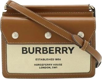 Burberry Pre-owned Horseferry Print Shoulder Bag - Dames - Vintage Schoudertas - Bruin - ONE Size - Leer - Vintage