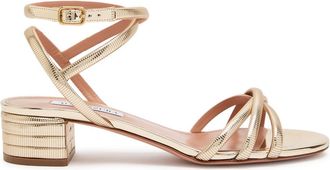 Aquazzura Aquazzura Heatwave 35 Ribbed Metallic Sandals - Gold - 36 (IT36 / UK3)