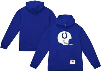 Mitchell & Ness Mens Mitchell & Ness Royal Indianapolis Colts Helmet Logo Vintage Pullover Hoodie at Nordstrom, Size Small