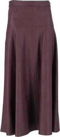 Forte_Forte My Skirt - Dames - Midirokken - Rood - L - Leer - Rokken