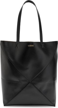 Loewe Puzzle Fold XL Leather Tote - Black - One Size