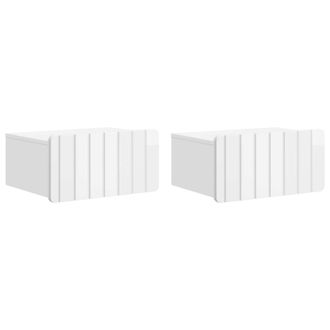 vidaXL Mesita De Noche De Pared 2 Pcs Brillante 49 X 34,5 X 24 Cm Vidaxl