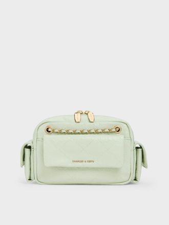 Charles & Keith Duo Quilted Crossbody Bag