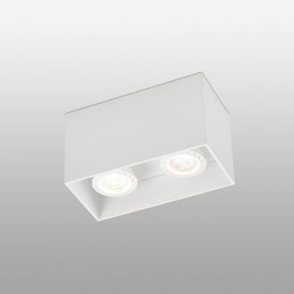 Netlighting Tecto 2 Light Square Surface Mounted Downlight White GU10