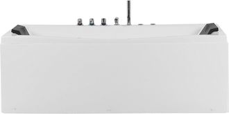 Beliani Ba&ntilde;era De Hidromasaje De Acr&iacute;lico Sanitario Blanco Individual 173 X 81 Cm Rectangular Estilo Moderno Moor