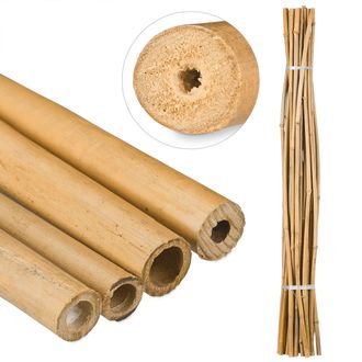 Relaxdays Relaxdays - 250 Varas De Bamb&uacute;, Tutores Para Plantas, Bamb&uacute; Natural, 150 Cm, Decorativas, Para Manualidades, Marr&oacute;n Natural