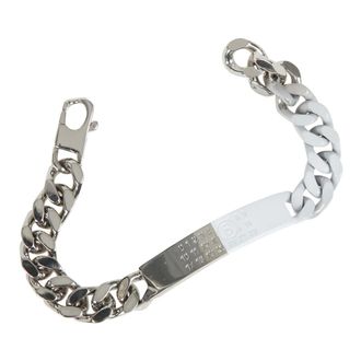 Maison Margiela Bracelets, female, Gray, Size: 2XL Minimal Logo ID Tag Bracelet