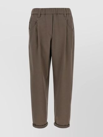 Brunello Cucinelli elastic waistband trousers with pockets and loops
