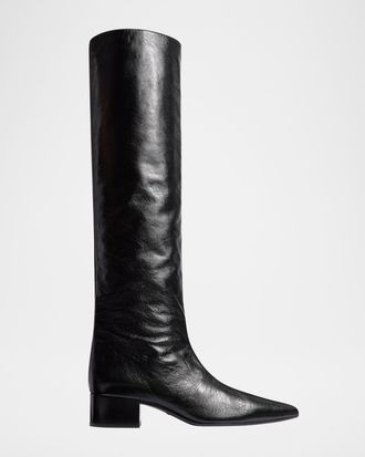 Khaite Andee Leather Knee Boots